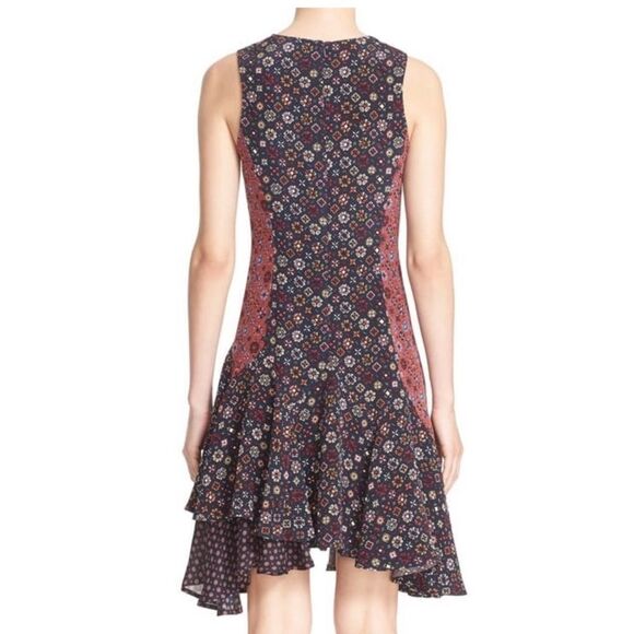 Derek Lam 10 Crosby Foulard Medallion Print Silk Dress Sz 8 Boho Career Office - Picture 8 of 15